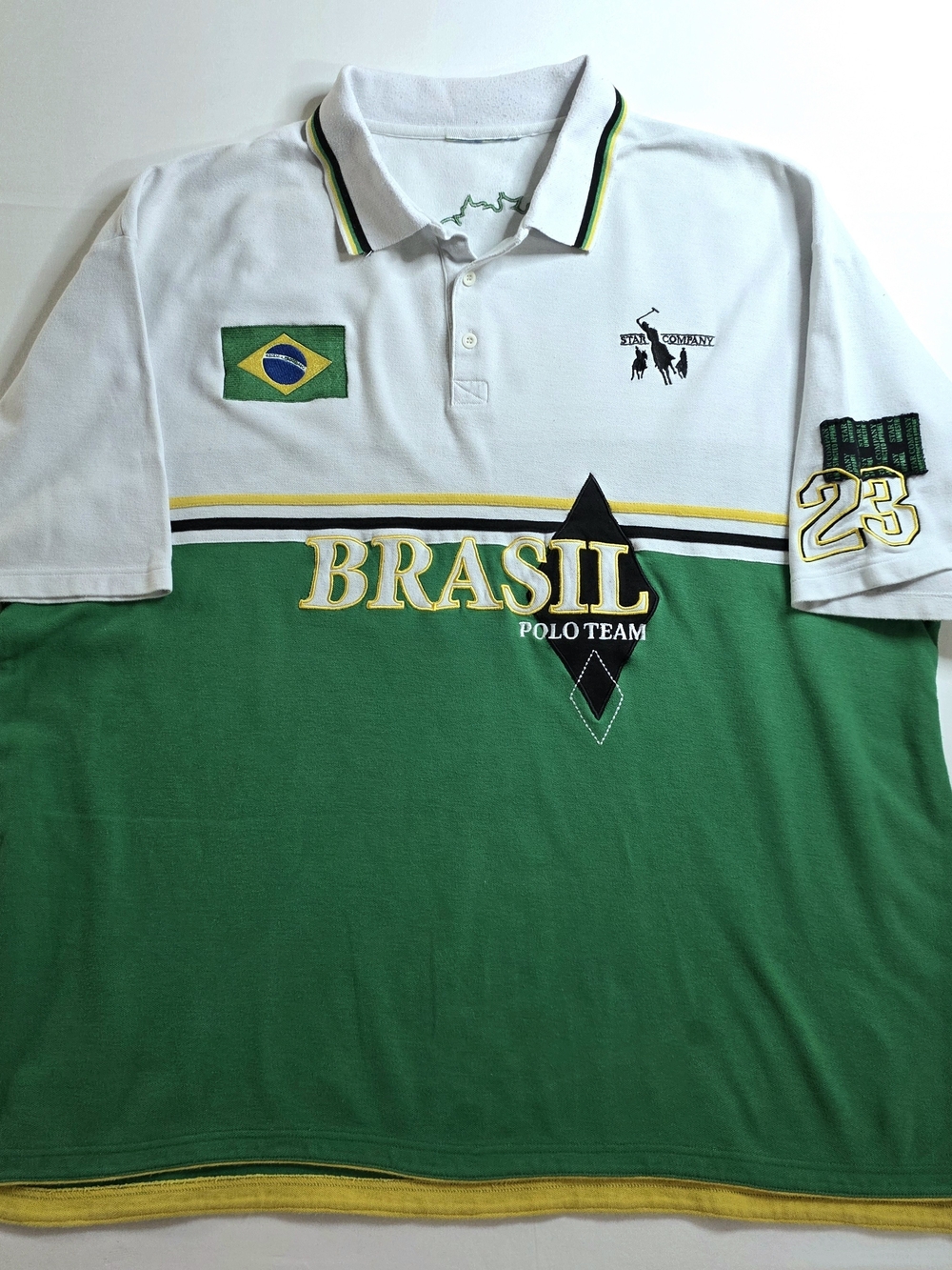 Brasil Polo Team Men’s Green and White Polo Shirt-Size 3XL